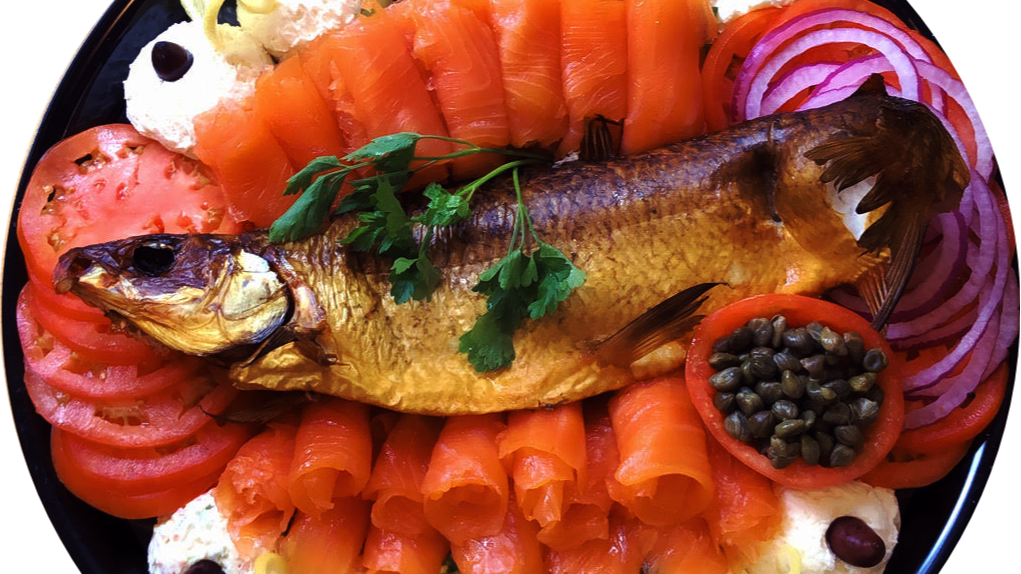 Smoked Salmon Nova Lox with White Fish Salad or White Fish